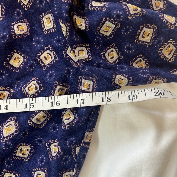 VTG Bichon by Sara Edwards Women’s Size Small Blue Rayon Midi Dress Tie Back H1 - Picture 9 of 10